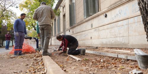Varias voluntades se alínean para mejorar la vereda principal de la Escuela Normal