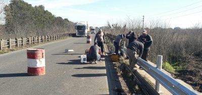 Otro vez un pozo pone en peligro a quienes transitan por la Ruta 41