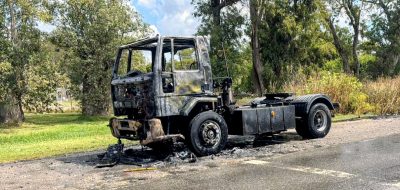 Se incendió un camión en la Ruta 41