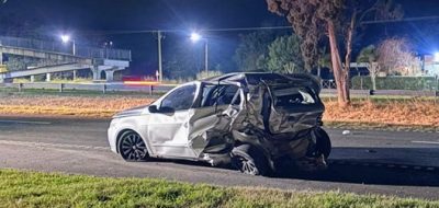 Choque de vehículos con tres personas heridas en la Ruta 5