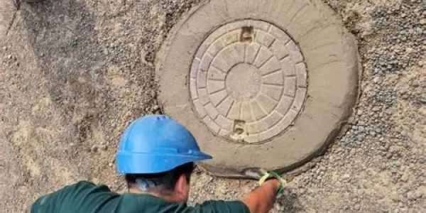 Arreglos en una tapa registradora de la red cloacal