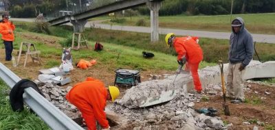 Terminan una pasarela peatonal sobre la Ruta 5 en Gowland