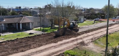 Otra jornada de intenso trabajo en la Av. San Martín