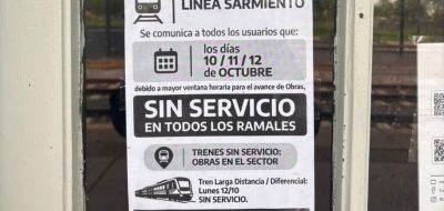 El servicio del FFCC Sarmiento se reanuda este martes