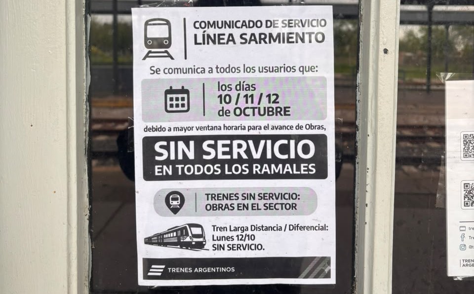 El servicio del FFCC Sarmiento se reanuda este martes